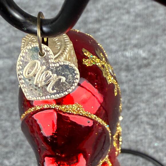 Retired Old World Christmas Victorian Shoe Ornament Red Glitter Heel Glass 4.5" - Picture 10 of 10